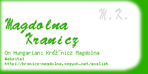 magdolna kranicz business card